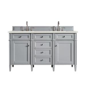 Brittany 60IN Double Vanity Urban Gray w/ 3 CM Lime Delight Silestone Top