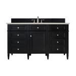 Brittany 60IN Single Vanity Black Onyx w/ 3 CM Lime Delight Silestone Top