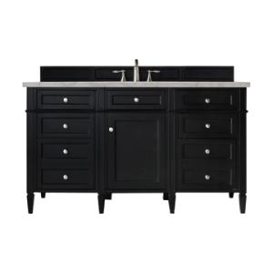 Brittany 60IN Single Vanity Black Onyx w/ 3 CM Victorian Silver Silestone Top