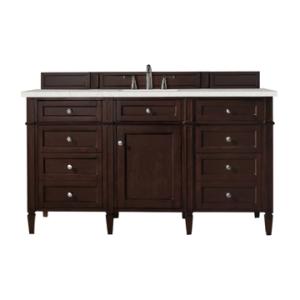 Brittany 60IN Single Vanity Burnished Mahogany w/ 3 CM Lime Delight Silestone Top