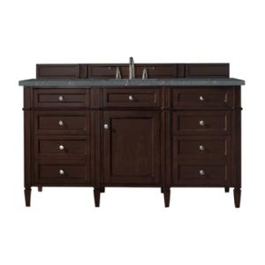 Brittany 60IN Single Vanity Burnished Mahogany w/ 3 CM Parisien Bleu Silestone Top