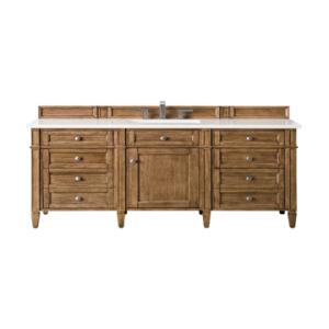 Brittany 60IN Single Vanity Saddle Brown w/ 3 CM White Zeus Silestone Top