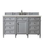 Brittany 60IN Single Vanity Urban Gray w/ 3 CM Lime Delight Silestone Top