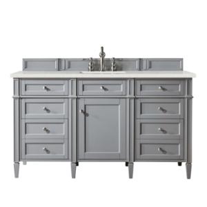 Brittany 60IN Single Vanity Urban Gray w/ 3 CM Lime Delight Silestone Top
