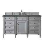 Brittany 60IN Single Vanity Urban Gray w/ 3 CM Parisien Bleu Silestone Top