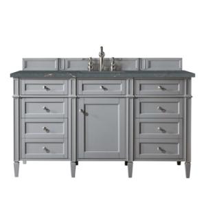 Brittany 60IN Single Vanity Urban Gray w/ 3 CM Parisien Bleu Silestone Top