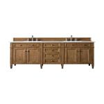 Brittany 72IN Double Vanity Saddle Brown w/ 3 CM White Zeus Silestone Top