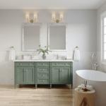 Brittany 72IN Double Vanity Smokey Celadon w/ Single Hole 3 CM White Zeus Top & Backsplash