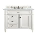 Brittany 30IN Single Vanity Bright White w/ 3 CM Ethereal Noctis Silestone Top