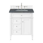 Brittany 30IN Single Vanity Bright White w/ 3 CM Parisien Bleu Silestone Top