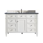 Brittany 48IN Single Vanity Bright White w/ 3 CM Charcoal Soapstone Silestone Top
