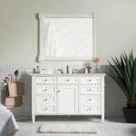 Brittany 48IN Single Vanity Bright White w/ 3 CM Eternal Jasmine Pearl Silestone Top