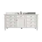 Brittany 48IN Single Vanity Bright White w/ 3 CM Ethereal Noctis Silestone Top