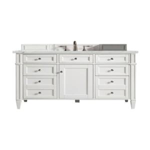 Brittany 48IN Single Vanity Bright White w/ 3 CM Ethereal Noctis Silestone Top