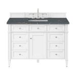 Brittany 48IN Single Vanity Bright White w/ 3 CM Parisien Bleu Silestone Top