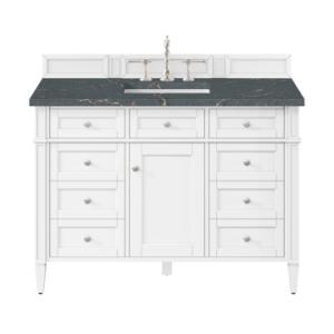 Brittany 48IN Single Vanity Bright White w/ 3 CM Parisien Bleu Silestone Top
