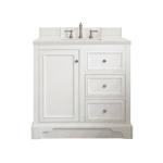 De Soto 36IN Single Vanity Bright White w/ 3 CM Lime Delight Silestone Top