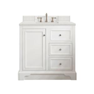 De Soto 36IN Single Vanity Bright White w/ 3 CM Lime Delight Silestone Top