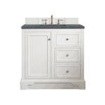 De Soto 36IN Single Vanity Bright White w/ 3 CM Parisien Bleu Silestone Top