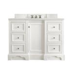 De Soto 48IN Single Vanity Bright White w/ 3 CM Lime Delight Silestone Top