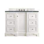 De Soto 48IN Single Vanity Bright White w/ 3 CM Parisien Bleu Silestone Top