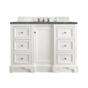 De Soto 48IN Single Vanity Bright White w/ 3 CM Parisien Bleu Silestone Top