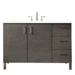 Metropolitan 48IN Single Vanity Silver Oak w/ 3 CM White Zeus Silestone Top