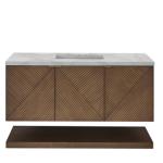 Marcello 48IN Single Vanity Chestnut w/ 3 CM Victorian Silver Silestone Top