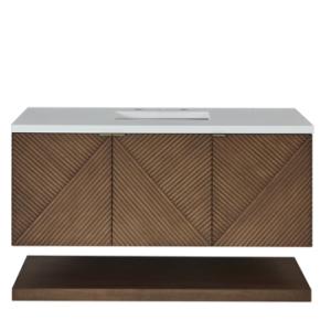 Marcello 48IN Single Vanity Chestnut w/ 3 CM White Zeus Silestone Top