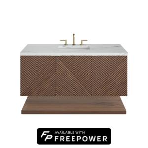 Marcello 48IN Single Vanity Chestnut w/ 3 CM Ethereal Noctis Silestone Top w/ Faucet Plate