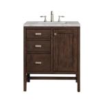 Addison 30IN Single Vanity Mid-Century Acacia w/ 3 CM Victorian Silver Silestone Top