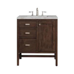 Addison 30IN Single Vanity Mid-Century Acacia w/ 3 CM Victorian Silver Silestone Top