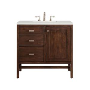 Addison 36IN Single Vanity Mid-Century Acacia w/ 3 CM Lime Delight Silestone Top