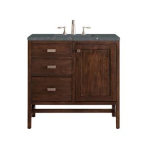 Addison 36IN Single Vanity Mid-Century Acacia w/ 3 CM Parisien Bleu Silestone Top
