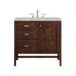 Addison 36IN Single Vanity Mid-Century Acacia w/ 3 CM Victorian Silver Silestone Top