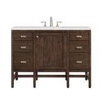 Addison 48IN Single Vanity Mid-Century Acacia w/ 3 CM Lime Delight Silestone Top