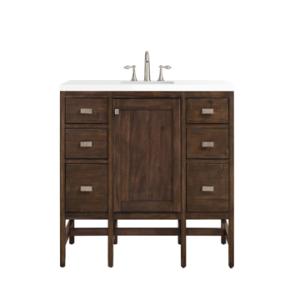 Addison 48IN Single Vanity Mid-Century Acacia w/ 3 CM White Zeus Silestone Top