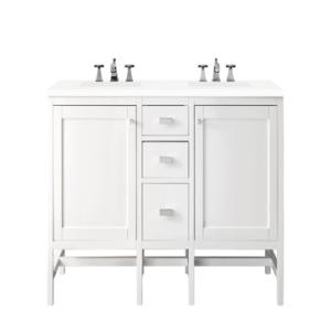 Addison 60IN Double Vanity Glossy White w/ 3 CM White Zeus Silestone Top