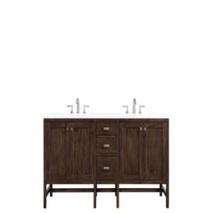 Addison 72IN Double Vanity Mid-Century Acacia w/ 3 CM White Zeus Silestone Top
