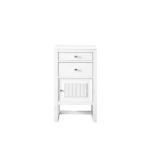 Athens 15IN Base Cabinet w/ Drawers and Right Door Glossy White w/ 3 CM White Zeus Silestone Top