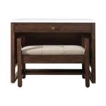 Athens 30IN Countertop Unit (makeup counter) Mid Century Acacia w/ 3 CM White Zeus Silestone Top