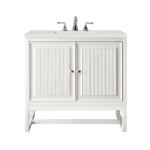 Athens 30IN Single Vanity Glossy White w/ 3 CM Lime Delight Silestone Top