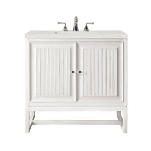 Athens 30IN Single Vanity Glossy White w/ 3 CM Lime Delight Silestone Top