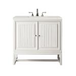 Athens 36IN Single Vanity Glossy White w/ 3 CM Lime Delight Silestone Top