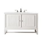 Athens 36IN Single Vanity Glossy White w/ 3 CM White Zeus Silestone Top