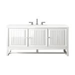 Athens 48IN Single Vanity Glossy White w/ 3 CM White Zeus Silestone Top