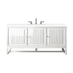 Athens 48IN Single Vanity Glossy White w/ 3 CM White Zeus Silestone Top