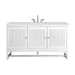Athens 60IN Single Vanity Glossy White w/ 3 CM Lime Delight Silestone Top