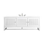 Athens 60IN Single Vanity Glossy White w/ 3 CM White Zeus Silestone Top