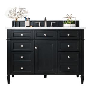 Brittany 48" Single Vanity, Black Onyx w/ 3 CM Eternal Jasmine Pearl Silestone Top w/FreePower Wireless Charger